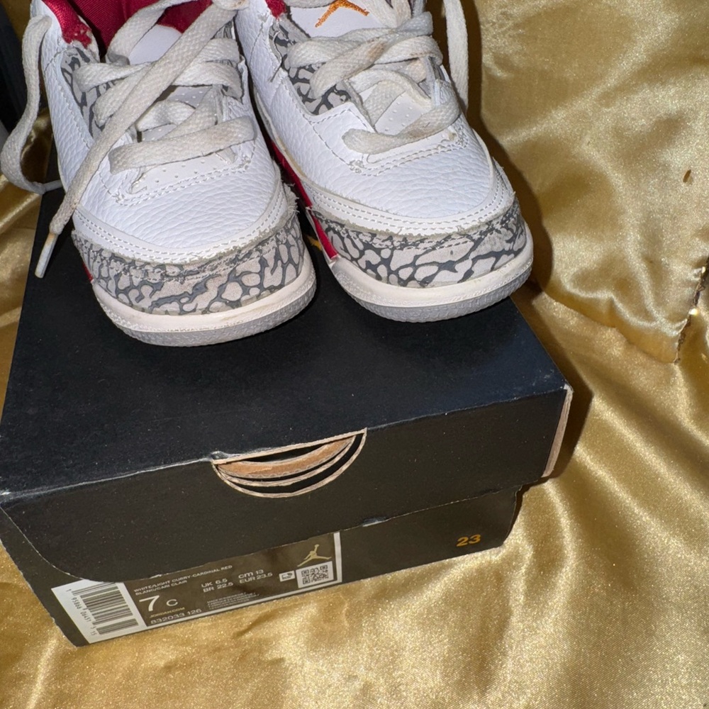 Kids White and Red Sneakers